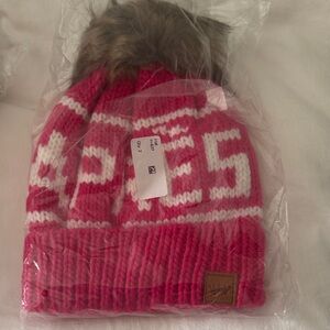 Stylish pink and White Beanie